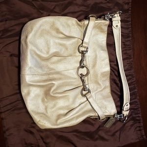 Silver coach purse